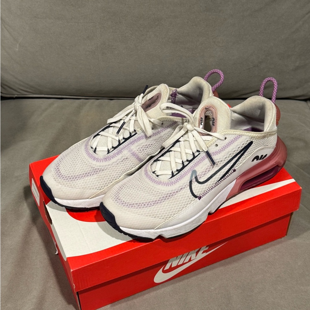 Nike Air Max Cream and Purple Sneakers